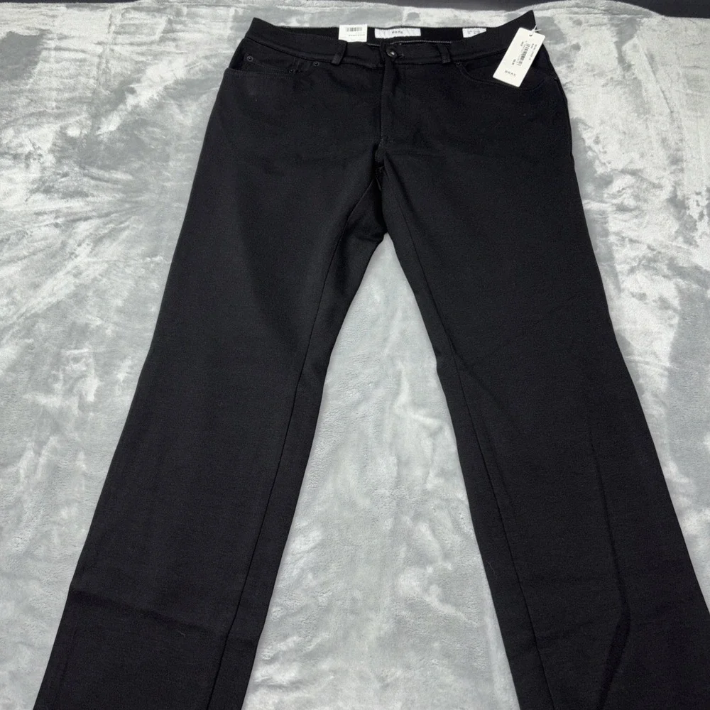 Brax Chuck Hi Flex‎ Jersey Knit Performance Pants Black Stretch 34x32 NWT Italy